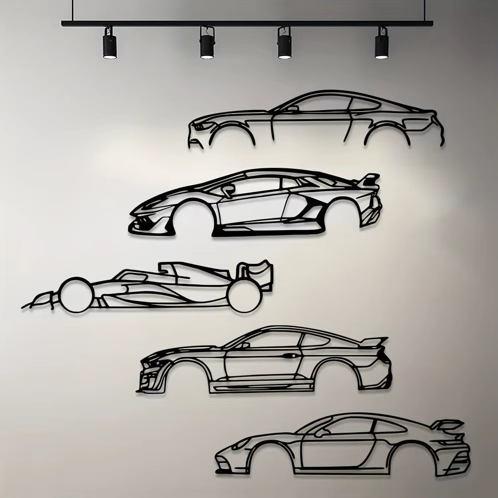 Stylish Hot Border Metal Line Sports Car Wall Decoration Hanging Ornaments Made of Premium Iron for a Cool and Modern Vibe